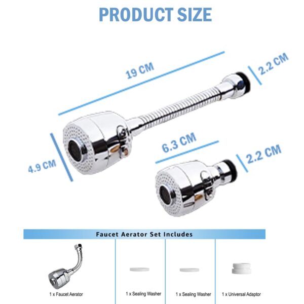 Styxon-Sink-Faucet-Sprayer-Attachment-360-Rotatable-Kitchen-Tap-Extender-Head-Replacement-Anti-Splash-Faucet-Nozzle-Head-with-Hose-and-Universal-Connector-2-Mode-19-X-4.9-X-2.2-CM-Silver.jpg Styxon Sink Faucet Sprayer Attachment 360 Rotatable Kitchen Tap Extender Head Replacement Anti-Splash Faucet Nozzle Head with Hose and Universal Connector, 2 Mode, 19 X 4.9 X 2.2 CM, Silver