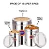Suvi Set of 18pcs Stainless Steel Kitchen Containers Set with See Through Lid | Ubha Dabba Multipurpose Storage Box for kitchen containers | Food Grains Capacity - 500g, 750g & 1kg Approx (6pcs Each)