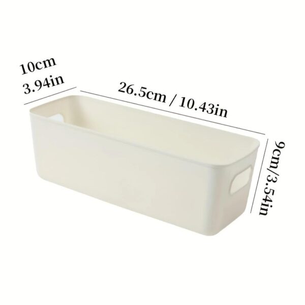 THE SR BRAND Small Plastic Clothing Storage Basket, Compact Organizer Box with Handles for Drawers, Kitchen, Bathroom & Home, Durable, Lightweight, Multi-Purpose Plastic Organizer (White, Pack of 8)