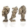 THE Urban Desires Set of 3 Men Expression Statue Showpiece THE Urban Desires Set of 3 Men Expression Statue Showpiece Figurine Lucky Decorative Items Form Office Desktop Decoration & Gifting, Black Golden, Animal