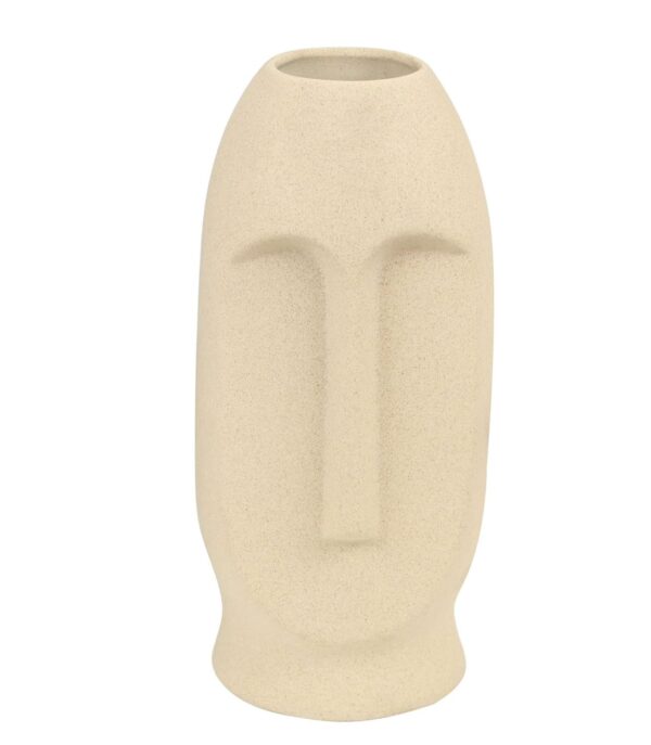 TIED RIBBONS Flower Vase Pot for Home Décor (White, 9.8 inch x 3.9 Inch) - Ceramic Face Shape Artificial Flowers Plants Office Bedroom Living Room Farmhouse Table Corner Decoration Items