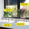 TITAN Plant Stands (Set of 4) Plant Stand for Balcony Rust proof Metal Plant Stand for Living Room with 7 Layer Coating (Rectangle Black)