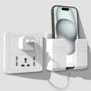 Tensea ABS Mobile Phone Charging Stand,Multi-Functional Storage Holder,Bedside Fixed Rack,Bedroom,Office Accessories,Acrylonitrile Butadiene Styrene,White 01,Portable Electronic Devices,9.9x3x8.6 cm