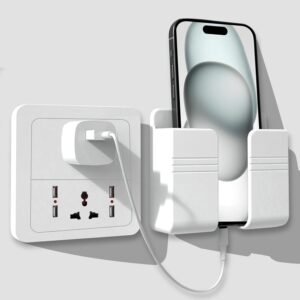 Tensea ABS Mobile Phone Charging Stand,Multi-Functional Storage Holder,Bedside Fixed Rack,Bedroom,Office Accessories,Acrylonitrile Butadiene Styrene,White 01,Portable Electronic Devices,9.9x3x8.6 cm