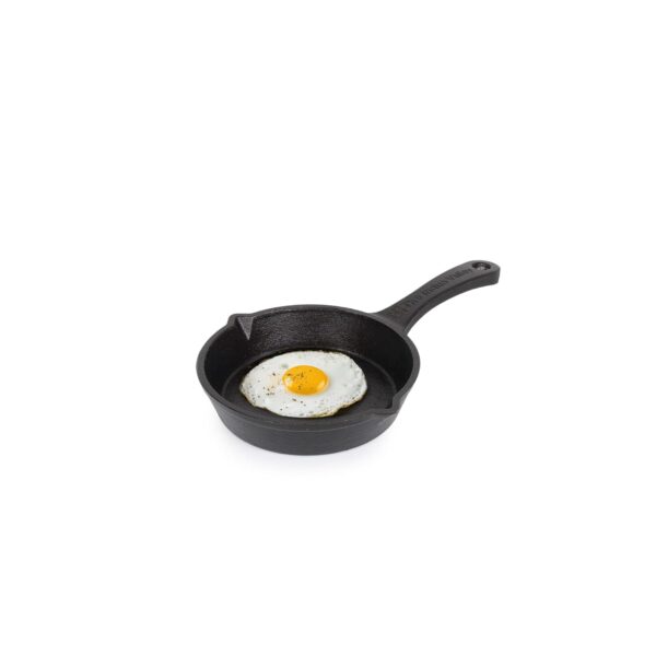 The Indus Valley Cast Iron Mini Tadka Fry Pan 15.2cm (6 inch) | Pre-Seasoned Small Omelette Pan/Skillet | 0.42L, 1.1kg | Induction Friendly | 100% Pure Iron, No Chemical Coating