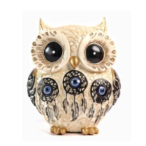The Spiritual Living Owl Statue for Good Luck II Aesthetic Resin Owl Art Figure Showpiece II 3.5 Inch II Feng Shui & Vastu II Evil Eye II Showpiece for Home Decor II II (5 INCH, 1)