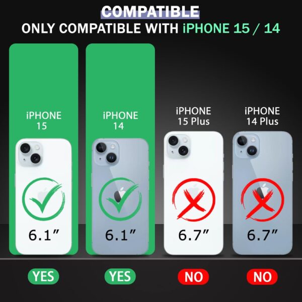 TheGiftKart Hybrid Back Cover Case for iPhone 15 / iPhone 14 Compatible with MagSafe | Built-in Stand | Shockproof Hard Case Cover for iPhone 15 / iPhone 14 (PC & TPU, Clear Back, Transparent Sides)