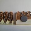 Three Wise Monkeys Decorative Ceramic Figurine, Brown, Speak No Evil See No Evil Hear No Evil Theme, Traditional Japanese Style (Brown)