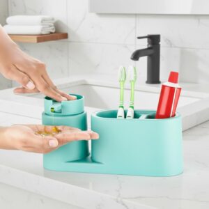 Toothbrush Holder & Liquid Shop Dispenser (Blue)