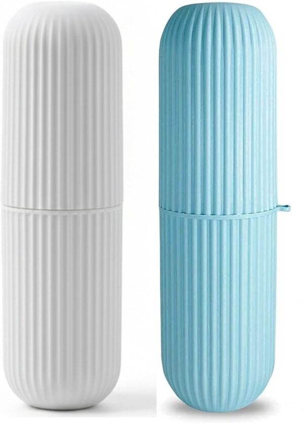 Toothbrush Holders Box Container Case Cover for Makeup Cosmetic Pencil Bathroom Shelf Office Stand Wall Mounted Storage Organizer Travel Accessories (Pack of 1)