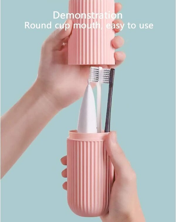 Toothbrush Holders Box Container Case Cover for Makeup Cosmetic Pencil Bathroom Shelf Office Stand Wall Mounted Storage Organizer Travel Accessories (Pack of 1)