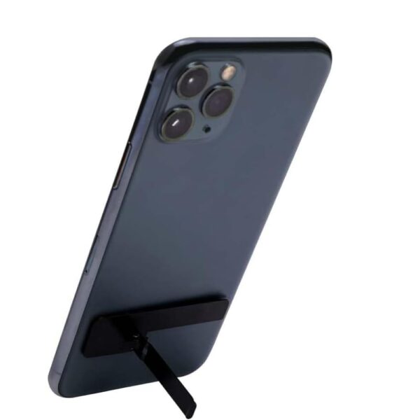 Torpedo Mobile Phone Kickstand, Ultra-Thin Invisible Phone Kickstand, Thin Metal Torpedo Mobile Phone Kickstand, Ultra-Thin Invisible Phone Kickstand, Thin Metal Phone Stand, Adjustable Angle Phone Kickstand Compatible, Foldable Phone Stand for Most Phones, Metallic Black 1 Pack