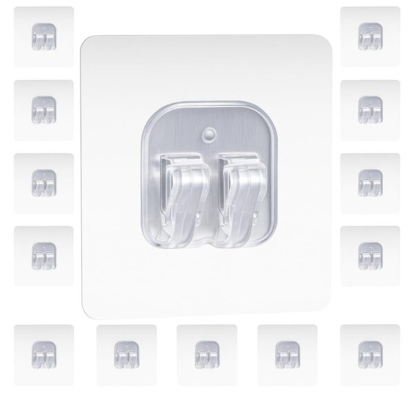 Transparent Self Adhesive Wall Hooks (20 Pieces) – Heavy Duty Transparent Self Adhesive Wall Hooks (20 Pieces) – Heavy Duty Clear Sticky Hooks for Bathroom, Kitchen, Door & Wall – Waterproof No Drill Strong Adhesive Hook Set