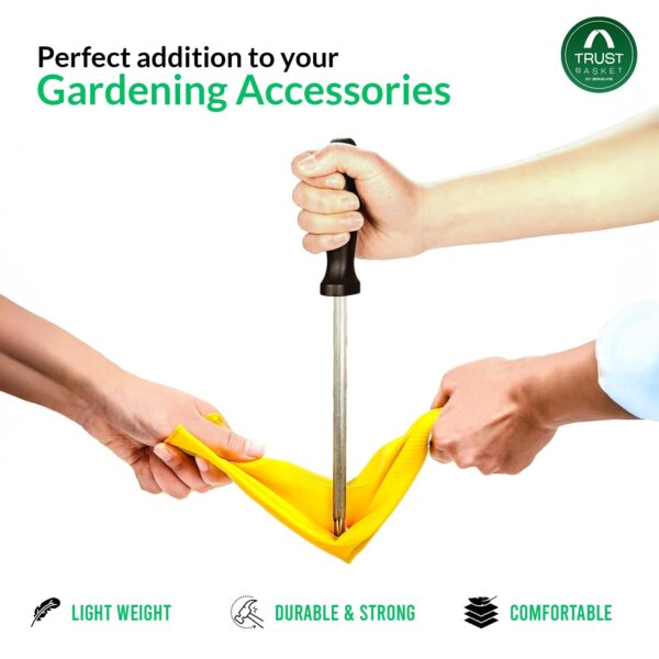 TrustBasket 14 Inch Long & Very Thick, Heavy Duty Latex Rubber Gardening Gloves - Long Hand Gloves for Garden Work - Handling Accessories Tools for Home Garden