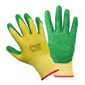 TrustBasket Gardening Gloves - Ergonomically Designed, Breathable Material, Crinkle Finish for Superior Grip, Polyester Cotton Seamless Liner, Heavy Duty Hand Gloves Farming & Agriculture