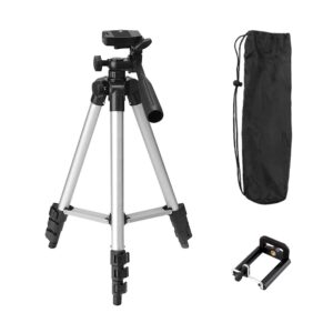 Tygot Adjustable Aluminium Alloy Tripod Stand Holder for Mobile Phones & Camera, 350 mm -1020 mm, 1/4 inch Screw + Mobile Holder Bracket