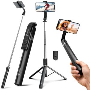 Tygot T9 3-in-1 Selfie Stick Tripod with Wireless Bluetooth Remote Tygot T9 3-in-1 Selfie Stick Tripod with Wireless Bluetooth Remote & 360° Rotation, Extendable up to 67 Inch (170CM), Portable, Lightweight Stand for Mobile & Action Cameras