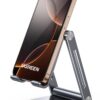 UGREEN Cell Phone Stand Adjustable, Aluminum Holder for Desk, Foldable, Compatible with iPhone 17 Pro Max, Galaxy S24 Ultra, and More Devices up to 7.9'', Grey