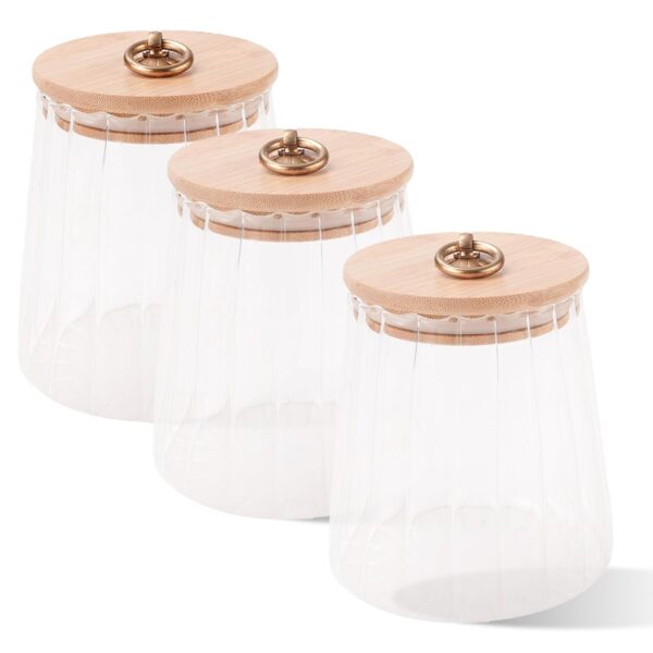 UMAI Borosilicate Glass Jar with Bamboo Lid | Kitchen Organizer Items and Storage | Multi-utility, Leakproof, Airtight Storage Jar for Cookies, Snacks, Tea, Coffee, Sugar | 620 ml | pack of 3