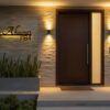 UNAKR EXPORTS INIDA Custom Name Plats Backlit LED Name Sign - Personalized Wall Decor for Home Entrance, Flat, House Door - Indoor Outdoor 18"x6" - Warm Light (led lights)
