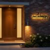 UNAKR EXPORTS INIDA Custom Name Plats Backlit LED Name Sign - Personalized Wall Decor for Home Entrance, Flat, House Door - Indoor Outdoor 18"x6" - Warm Light (led lights)