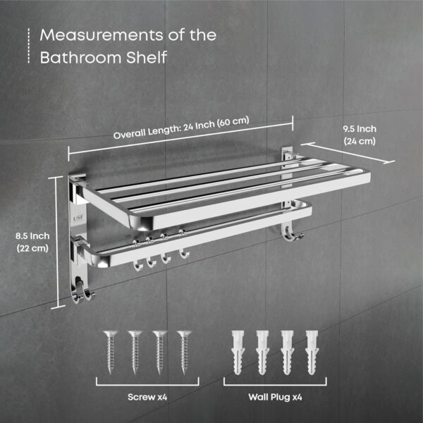 USF-Bath-Accessories-24-Inch-304-Grade-Stainless-Steel-Dual-Folding-Towel-RackBathroom-Towel-HangerFoldable-Towel-Bar-for-Bathroom-Heavy-Duty-Space-Saving-Chrome-Finish-Pack-of-1.jpg USF Bath Accessories 24 Inch 304 Grade Stainless Steel Dual Folding Towel Rack/Bathroom Towel Hanger/Foldable Towel Bar for Bathroom Heavy-Duty & Space Saving - Chrome Finish (Pack of 1)
