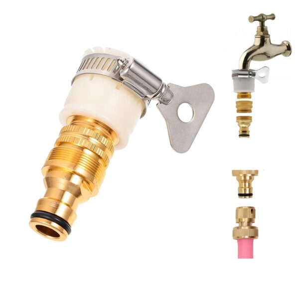 Universal Tap Connector,2 in 1 Faucet Connecter Adapter,Alloy Material Pipe Connector for Tap 3/4 & 1/2 Inch,Quick Connection to Car Wash Spray Gun,Garden Water Hose Accessories for Gardening, Kicthen