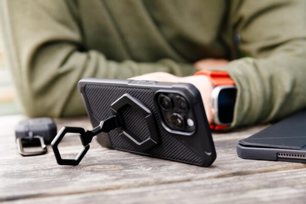 Urban Armor Gear UAG Magnetic Phone Ring Stand Compatible with Mag-Safe Magnet, Removable Metal Finger Ring Grip & 360 Rotation Adjustable Kickstand for iPhone 17/16/15, Galaxy S26/S25/S24 - Black