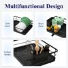 Utensils Drying Rack|Dish Drying Rack with Drainer Tray|Bartan Stand Steel|Kitchen Drying Racks|Utensils Stand & Dish Drainer Rack (Black 1 Layer)