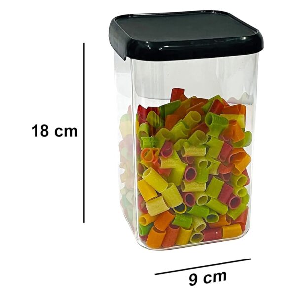 VOLTURI Air Tight Kitchen Containers Set of 6, Kitchen Storage Box for Pulses, Cereals, Grains, Dry Fruits, Pantry Organization, Kitchen Accessories Items for Home, Food Grade (1200 ML, Transparent)