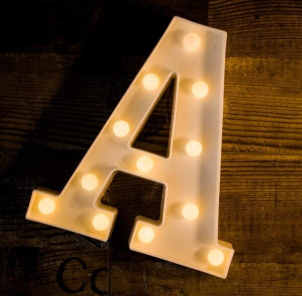 VRB Dec™ 1 Pcs Marquee Alphabet light letters/letter light/Alphabet/led alphabet letters/Aesthetic room/wall decor items/Birthday decoration items (Pack of 1) (A)