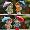 VRB Dec 4 Pcs Miniature Showpiece Set for Home Decor,Car Dashboard,Valentine,Living Room,Gifts Figurines,Cake Decoration Items,Figurines for Home Decor. (4 Pcs Open Umbrella Miniature)