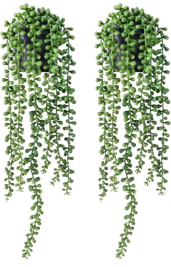 VRB Dec Plastic Tm Artificial Greenery Ferns Vines Flowers Needle VRB Dec Plastic Tm Artificial Greenery Ferns Vines Flowers Needle Wall Hanging For Home Decor Door Wall Balcony Decoration Party Festival Craft, Artificial Plants Hanging (Design 1)