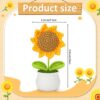 VRB DecTM 1 Pcs Crochet Flowers Artificial Sunflower for Office Desk Car Dashboard Decor,Home Decoration, Office, Bedroom, Christmas Decor, Wedding (Sunflower Pot)