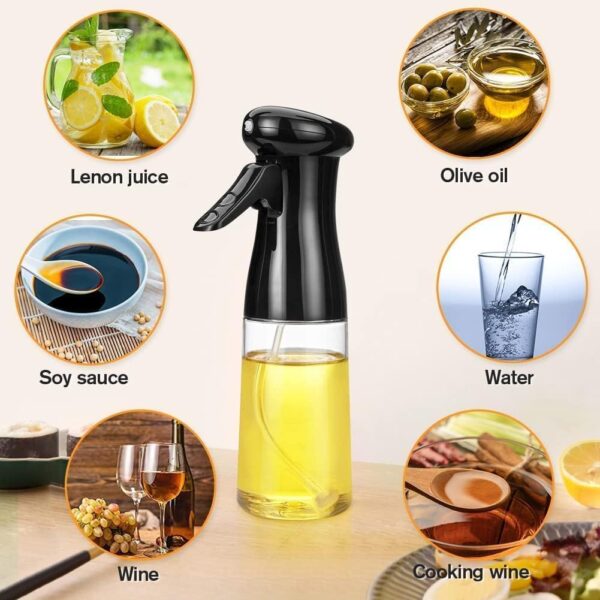 Vasukie 2-in-1 Olive Oil Sprayer and Dispenser Bottle for Kitchen | 500ml Glass Bottle with Premium Nozzle | Cooking Sprayer for Healthy Cooking and Salad Making (Spray Bottle)