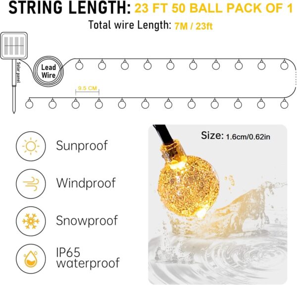VazzLox-Solar-Crystal-Lights-Bulbs-Outdoor-50-LED-23FT-Crystal-Globe-Lights-with-8-Lighting-Modes-Waterproof-Solar-Powered-for-Patio-Garden-Yard-Porch-Diwali-Party-Decor-Yellow.jpg VazzLox Solar Crystal Lights Bulbs Outdoor 50 LED 23FT Crystal Globe Lights with 8 Lighting Modes, Waterproof Solar Powered for Patio Garden Yard Porch Diwali Party Décor (Yellow)