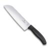 Victorinox Stainless Steel Chef Knife, Swiss Classic, 17 cm Stamped Santoku Knife for Professional and Household Kitchen, Black, Swiss Made