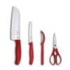 Victorinox Swiss Classic 4 Pc Knife Set - Stainless Steel Cutting, Chopping & Peeling Knives, Red, Swiss Made