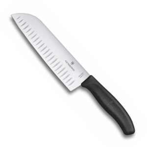 Victorinox Swiss Made Swiss Classic Santoku Knife 17 cm Straight Fluted Black| 6.8523.17B