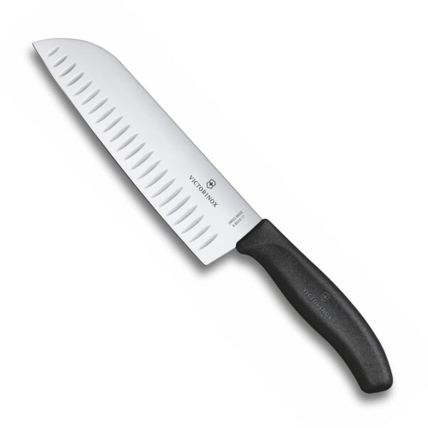 Victorinox Swiss Made Swiss Classic Santoku Knife 17 cm Straight Victorinox Swiss Made Swiss Classic Santoku Knife 17 cm Straight Fluted Black| 6.8523.17B