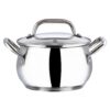 Vinod Almaty Stainless Steel Saucepot with Glass Lid, 2 Litre, 16 cm | 2.6 mm Thick SAS Base | Ideal for Soups, Curries, Pasta & Sauces | Riveted Handle | Induction & Gas Compatible | 2 Yr Warranty