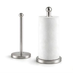 Vintageware® Premium Stainless Steel Kitchen Tissue Roll Holder, Weighted Anti-Slip Vintageware® Premium Stainless Steel Kitchen Tissue Roll Holder, Weighted Anti-Slip Base, Free-Standing Paper Towel Dispenser for Kitchen, Bathroom & Home, Pack of 1