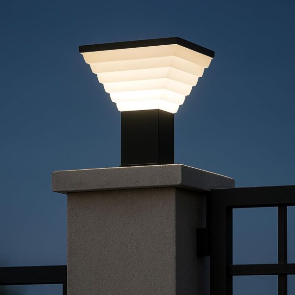 WHITERAY Metal and Polycarbonate Gate Light Waterproof Pillar Lamp Outdoor WHITERAY Metal and Polycarbonate Gate Light Waterproof Pillar Lamp Outdoor Decor Garden Lighting Pole Mount Exterior Fixture for Home Entrance Patio Compound Boundary (Bulb Not Included)