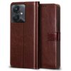 WOW IMAGINE Shock Proof Flip Cover Back Case Cover for Xiaomi Mi Redmi 13C 5G | Redmi 13C 4G | Poco M6 5G | Poco C65 (Flexible | Leather Finish | Card Pockets Wallet & Stand | Chestnut Brown)