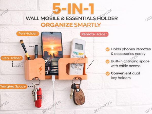 Wall-Mobile-Holder-Multi-Purpose-Mobile-Stand-Remote-Holder-Mobile-Charging-Stand-Phone-Stand-for-Charging-with-Pen-and-Key-Holder-Useful-Gadget-Orange.jpg Wall Mobile Holder | Multi-Purpose Mobile Stand | Remote Holder & Mobile Charging Stand, Phone Stand for Charging with Pen and Key Holder Useful Gadget- Orange