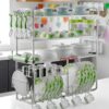 Wall Mount Kitchen Utensils Dish Rack Stainless Steel Utensil Rack/Stand Dish Stand/Holder Utensils Rack with Plate, Bowl & Cutlery (31x30x10 Inches)(LVNLVNLVN EE)