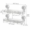 Wall Mounted Bathroom Storage Rack with Suction Cups – Double Shelf with Hooks – Transparent & Patterned Front Design (1)