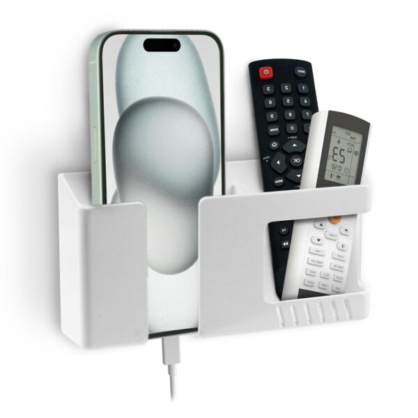 Wall Mounted Mobile Holder Storage Case for Remote | Multi-Functional Storage Holder | Bedside Fixed Rack | Bedroom, Office Accessories | Smart Stand Gadget | Multicolor