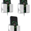 Wall Mounted Mobile Holder Storage Case for Remote with Charging Wall Mounted Mobile Holder Storage Case for Remote with Charging Port & Adjustable Viewing Angle Mobile Stand/Multi Purpose Stand - White (Pack of 3)
