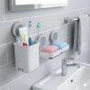Wall-Mounted-Self-Adhesive-Toothbrush-Holder-with-Plastic-Soap-Holder-Brush-Holder-Soap-Dish-for-Bathroom-Soap-Stand-Toothbrush-HolderTwin-Soap-Dish.jpg Wall Mounted Self Adhesive Toothbrush Holder with Plastic Soap Holder- Brush Holder- Soap Dish for Bathroom- Soap Stand (Toothbrush Holder+Twin Soap Dish)